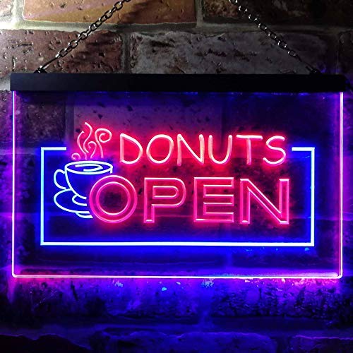 Donuts Open Dual LED Neon Light Sign